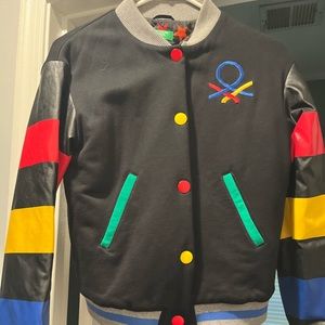Girls Benetton Varsity Jacket Size 14/16